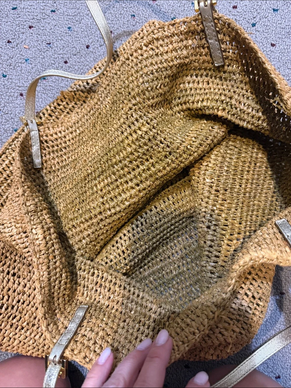 Michael Kors rafia beach bag